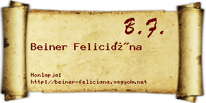 Beiner Feliciána névjegykártya